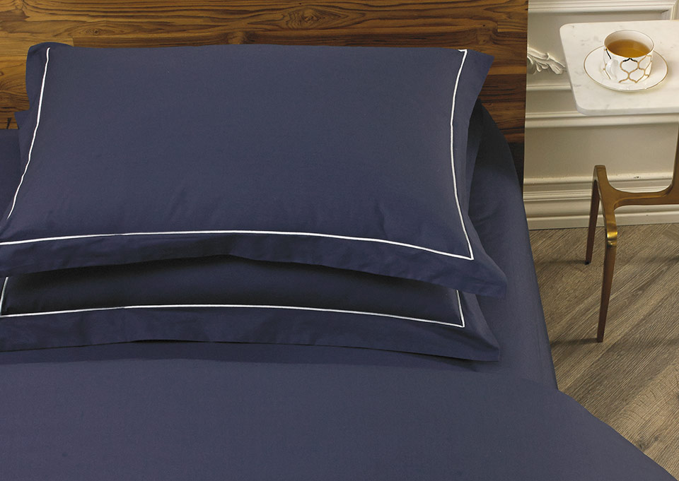 dark blue pillow shams