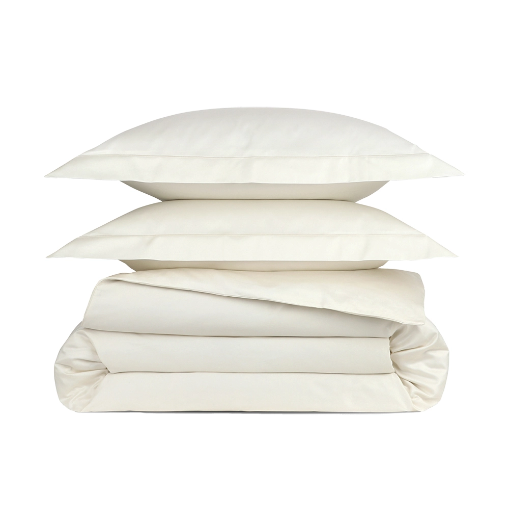 Housse de couette et taies d'oreiller à volants Satin