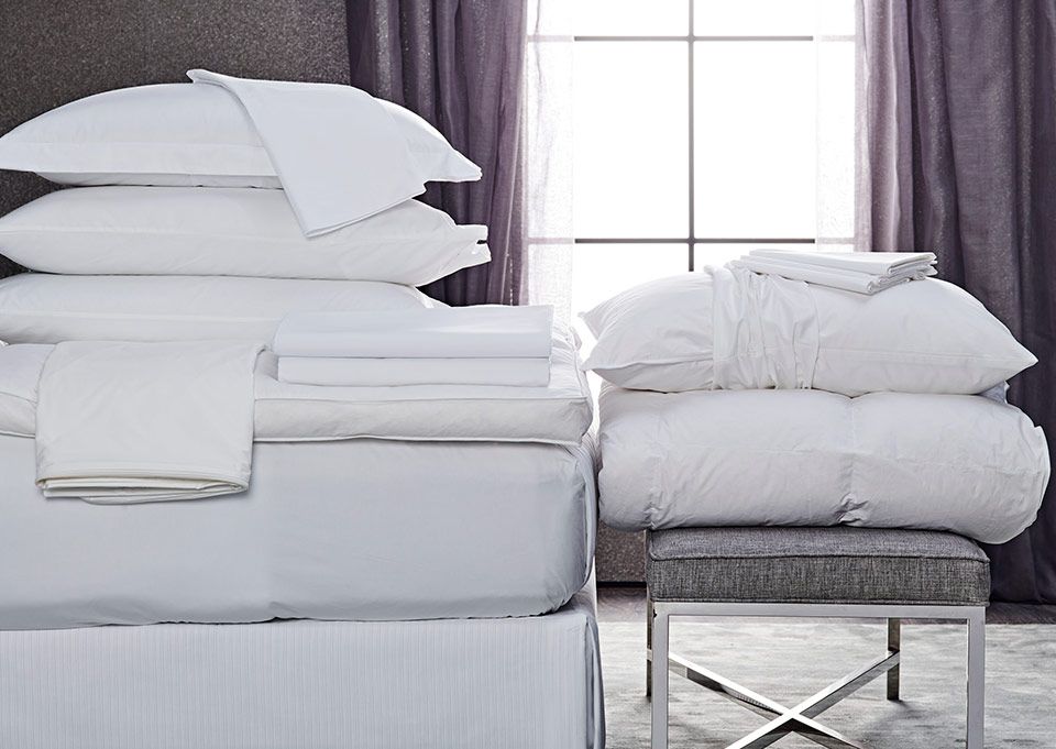 Sofitel Bed & White Percale Bedding Set YMAL0