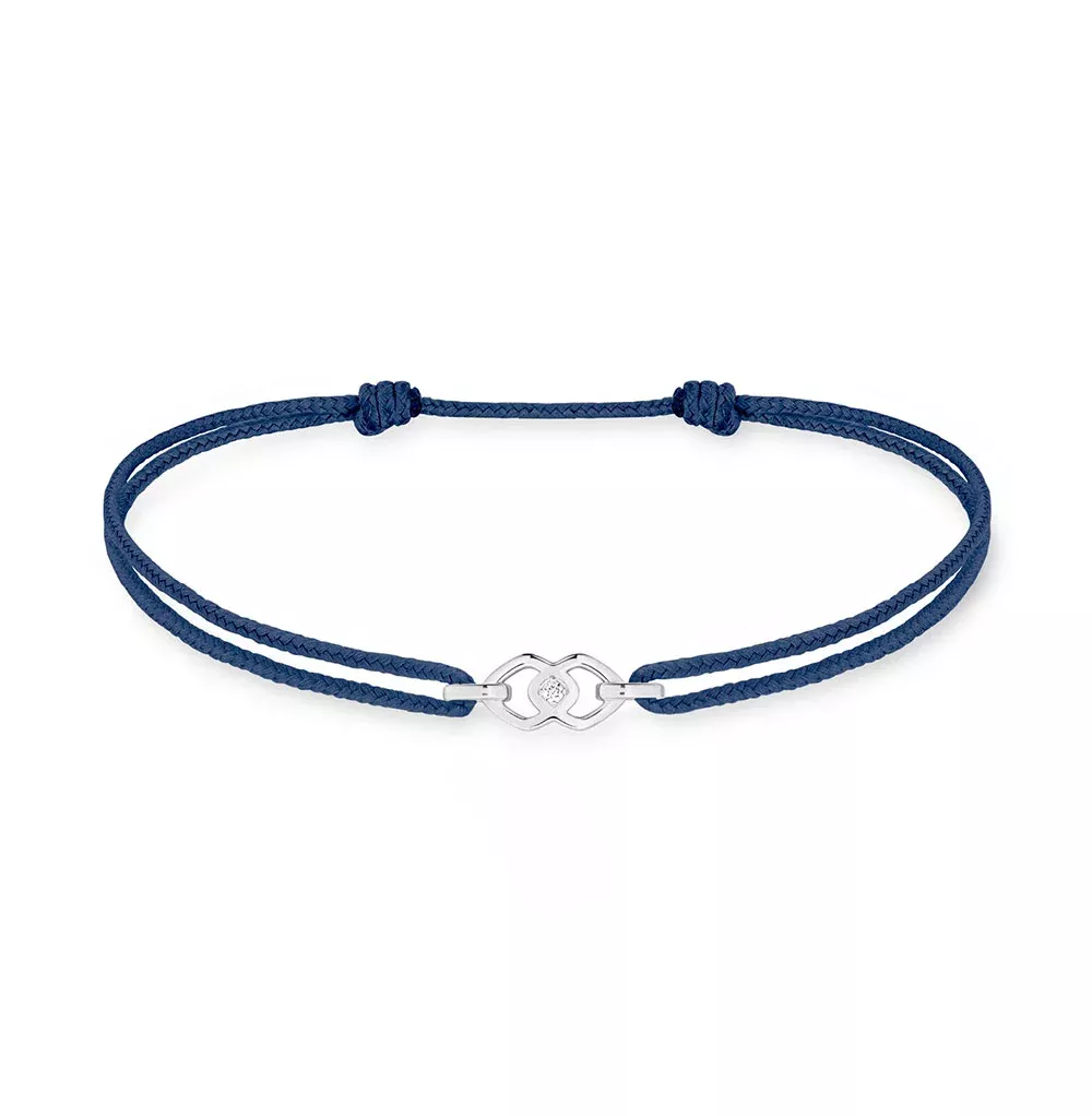 Solitaire White Diamond & Gold Cord Bracelets
