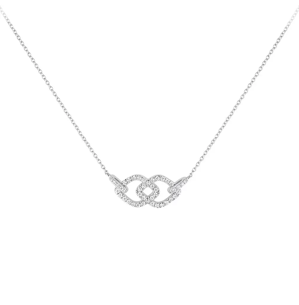 White Diamond & Gold Pavé Pendant Necklaces