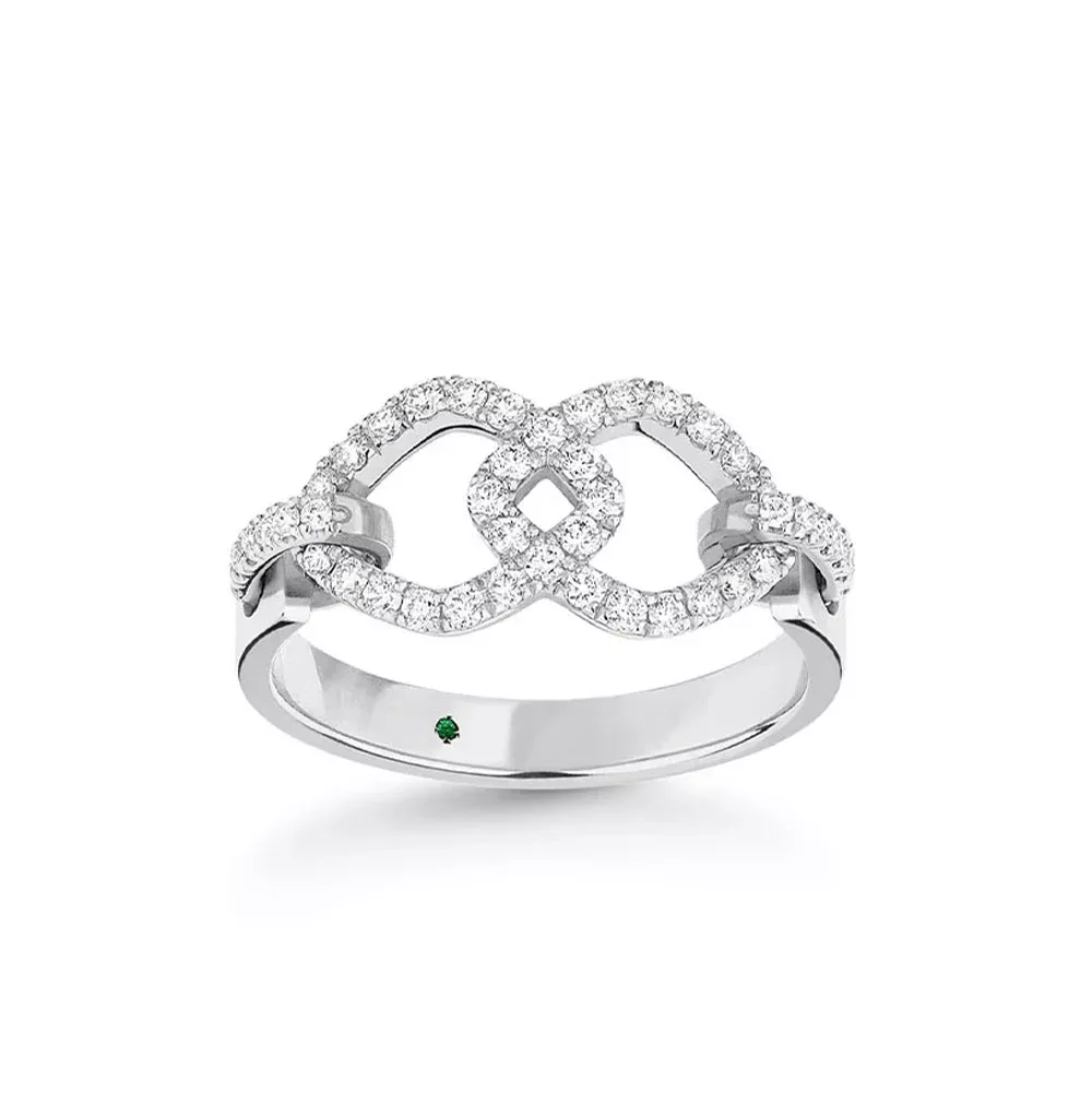 White Diamond & Gold Pavé Rings