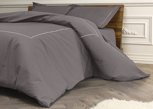 Platinum Grey Sateen Duvet Cover Pillow Sham Set Shop Sofitel